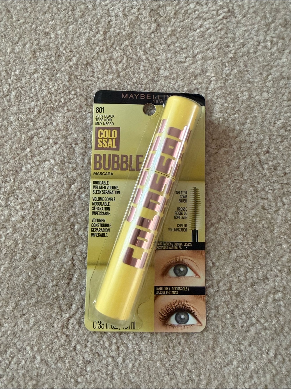 BNWT Maybelline Bubble Mascara - Yellow Tube, Very Black Shade